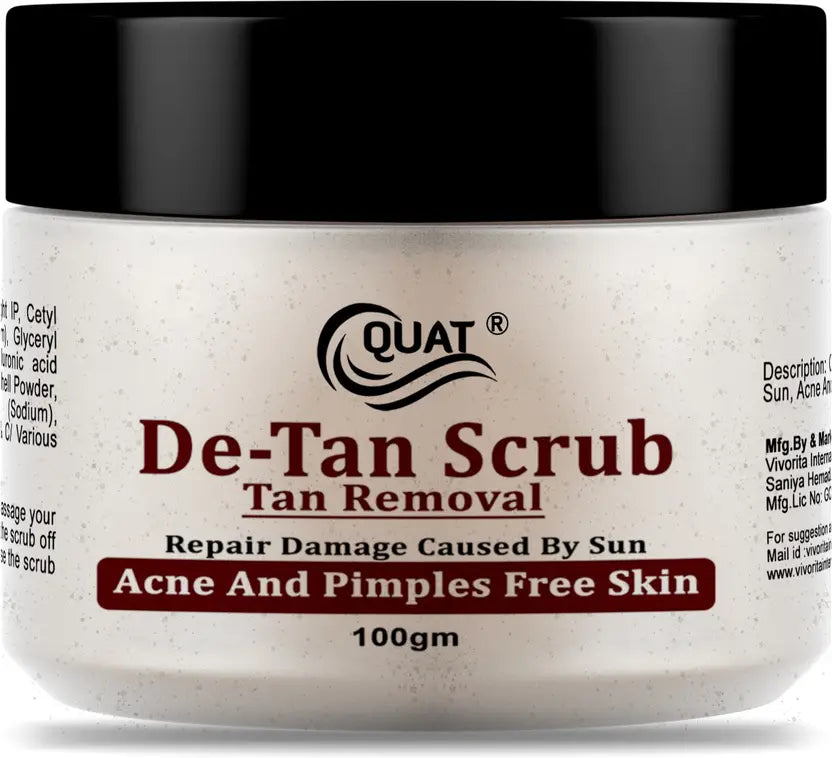 QUAT an-Free and Glowing: Reveal Your Best Skin with Our De-Tan Scrub (100 g)