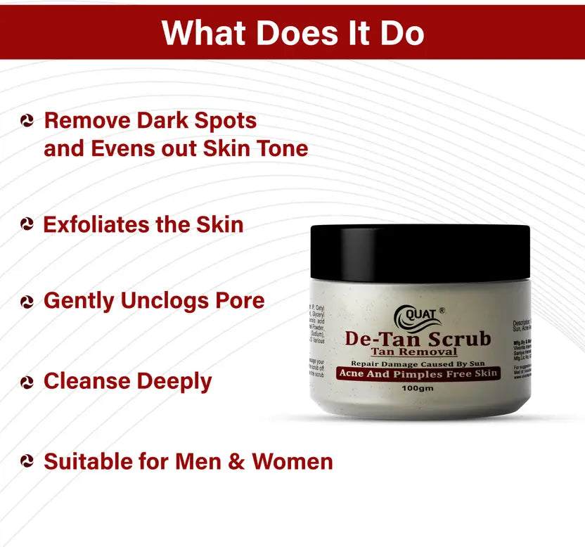 QUAT an-Free and Glowing: Reveal Your Best Skin with Our De-Tan Scrub (100 g)