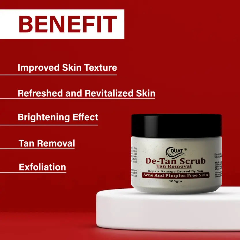 QUAT an-Free and Glowing: Reveal Your Best Skin with Our De-Tan Scrub (100 g)
