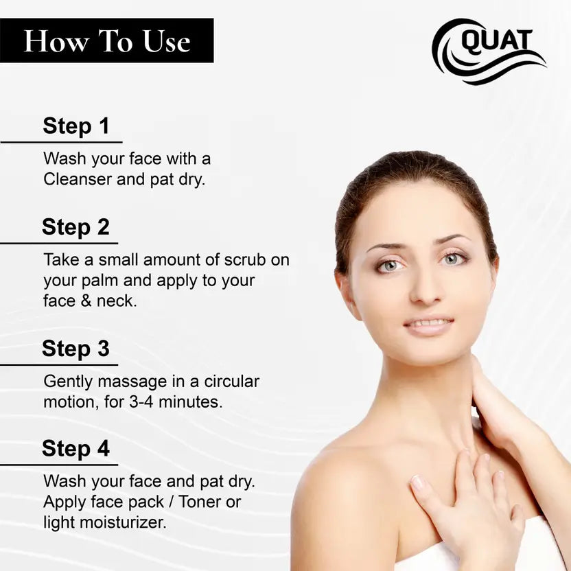 QUAT an-Free and Glowing: Reveal Your Best Skin with Our De-Tan Scrub (100 g)