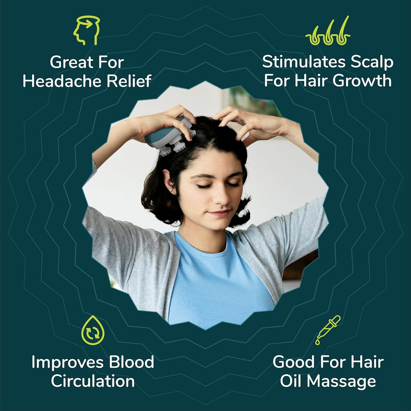 Electric Scalp & Head Massager for Hair Growth – Vibrating Relaxation Machine (MultiColour)