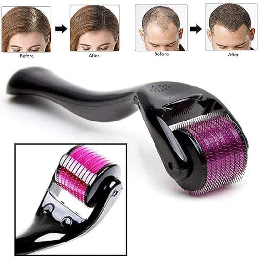 Titanium Microneedle Derma Roller – Boost Hair Growth & Beard Density (0.5mm, 540 Needles)